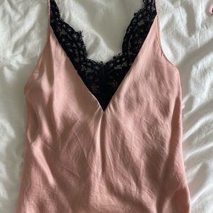 & other stories baby pink crop tank top